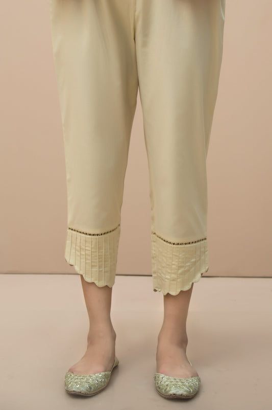 Embellished cigarette Pants  - Beige