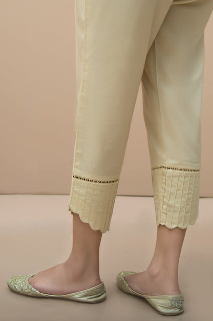 Embellished cigarette Pants  - Beige