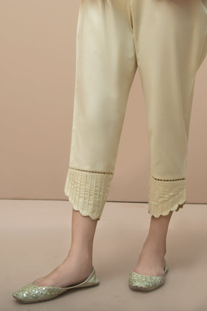 Embellished cigarette Pants  - Beige