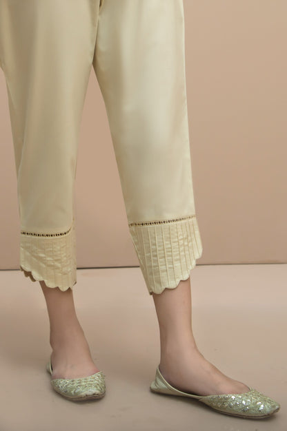 Embellished cigarette Pants  - Beige