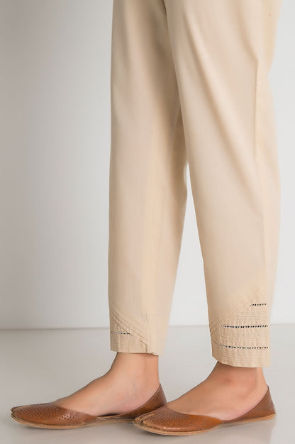 Embellished Cigrette Pant - Beige