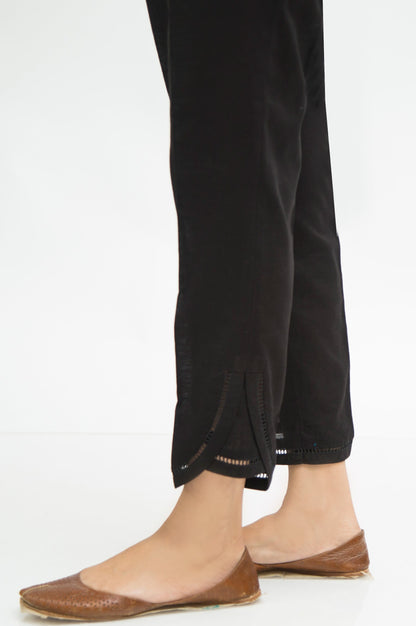 Embellished Khaddar Pants  - Black