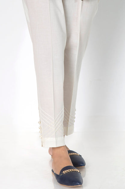 Embellished Cambric Cigarette Pants  - Off-White