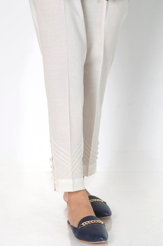 Embellished Cambric Cigarette Pants  - Off-White
