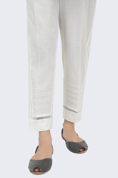 Embellished Cambric Cigarette Pants - Off-White