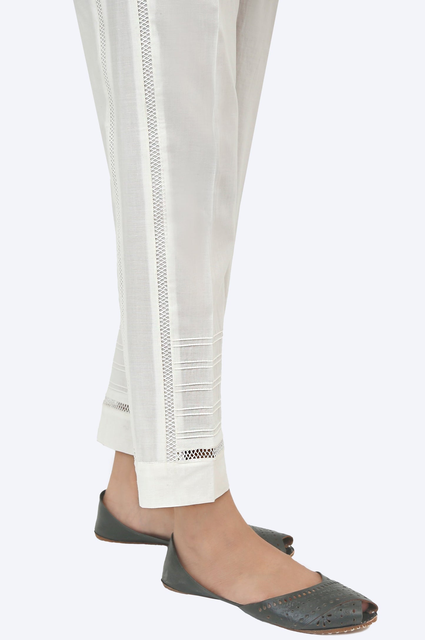 Embellished Cambric Cigarette Pants - Off-White