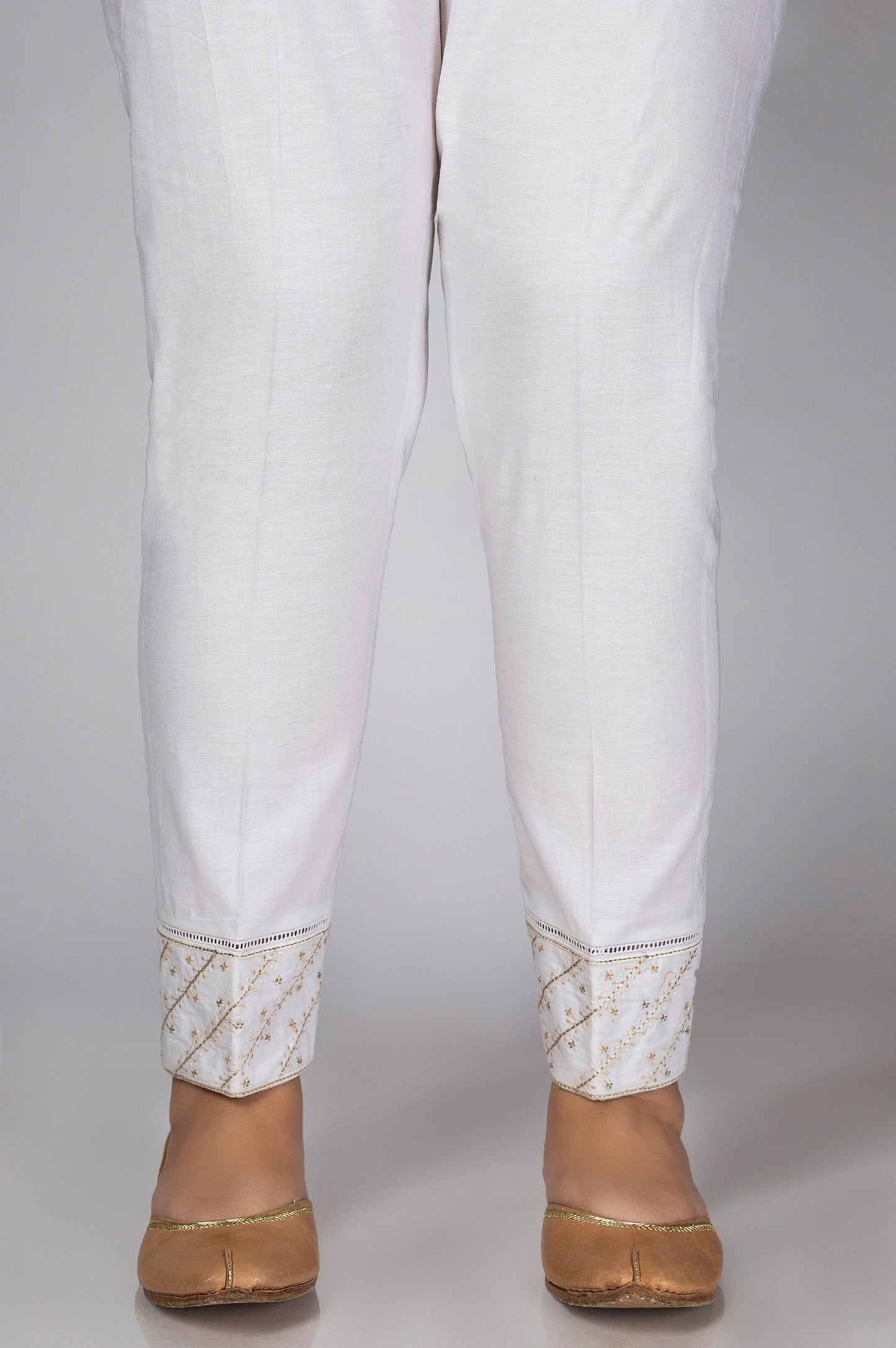 Embroidered Cigarette Pants