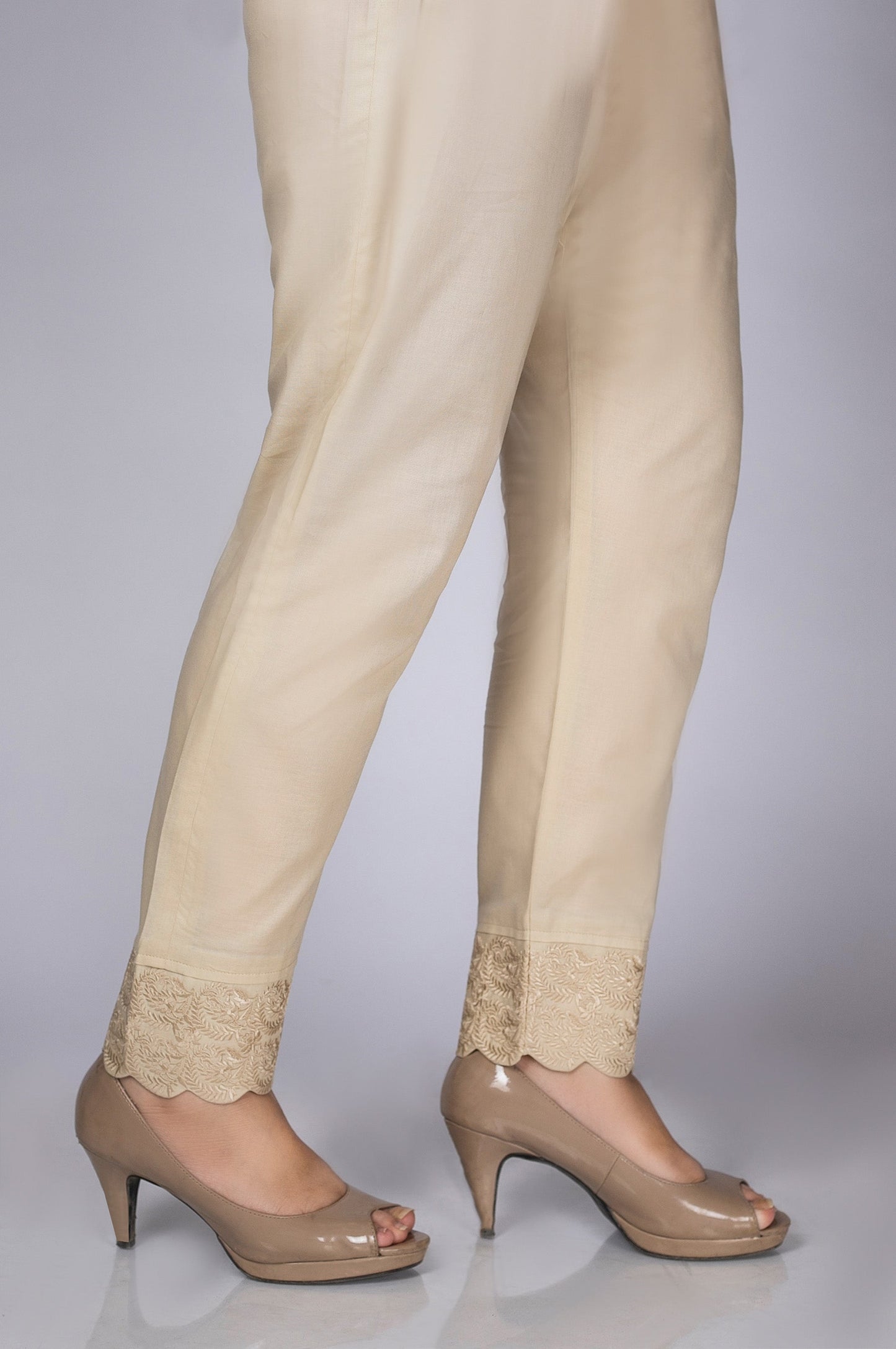 Embroidered Cigarette Pants