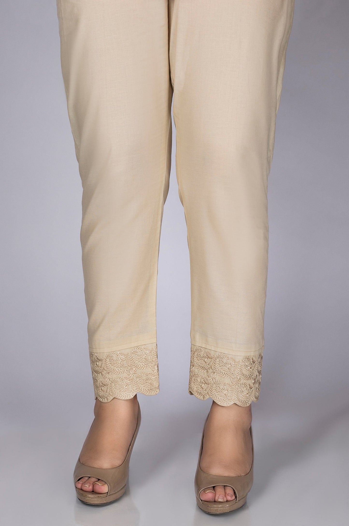 Embroidered Cigarette Pants