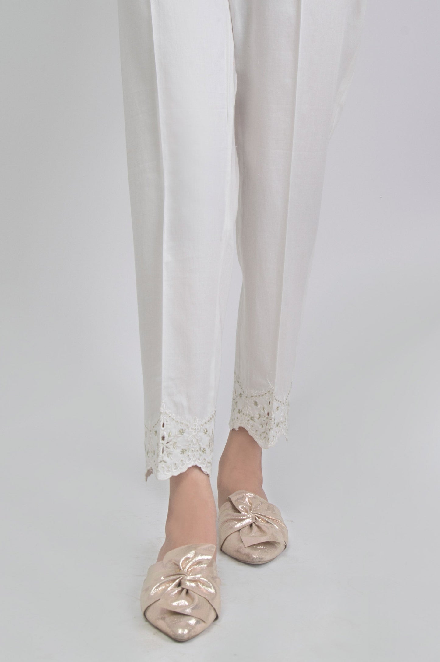 Embroidered Pants Satin