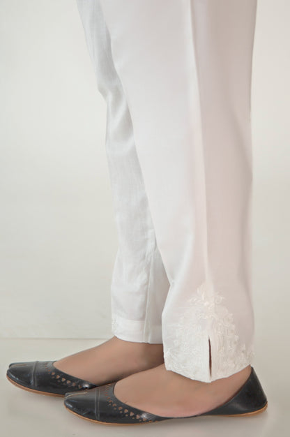 Embroidered Cambric Cigarette Pants