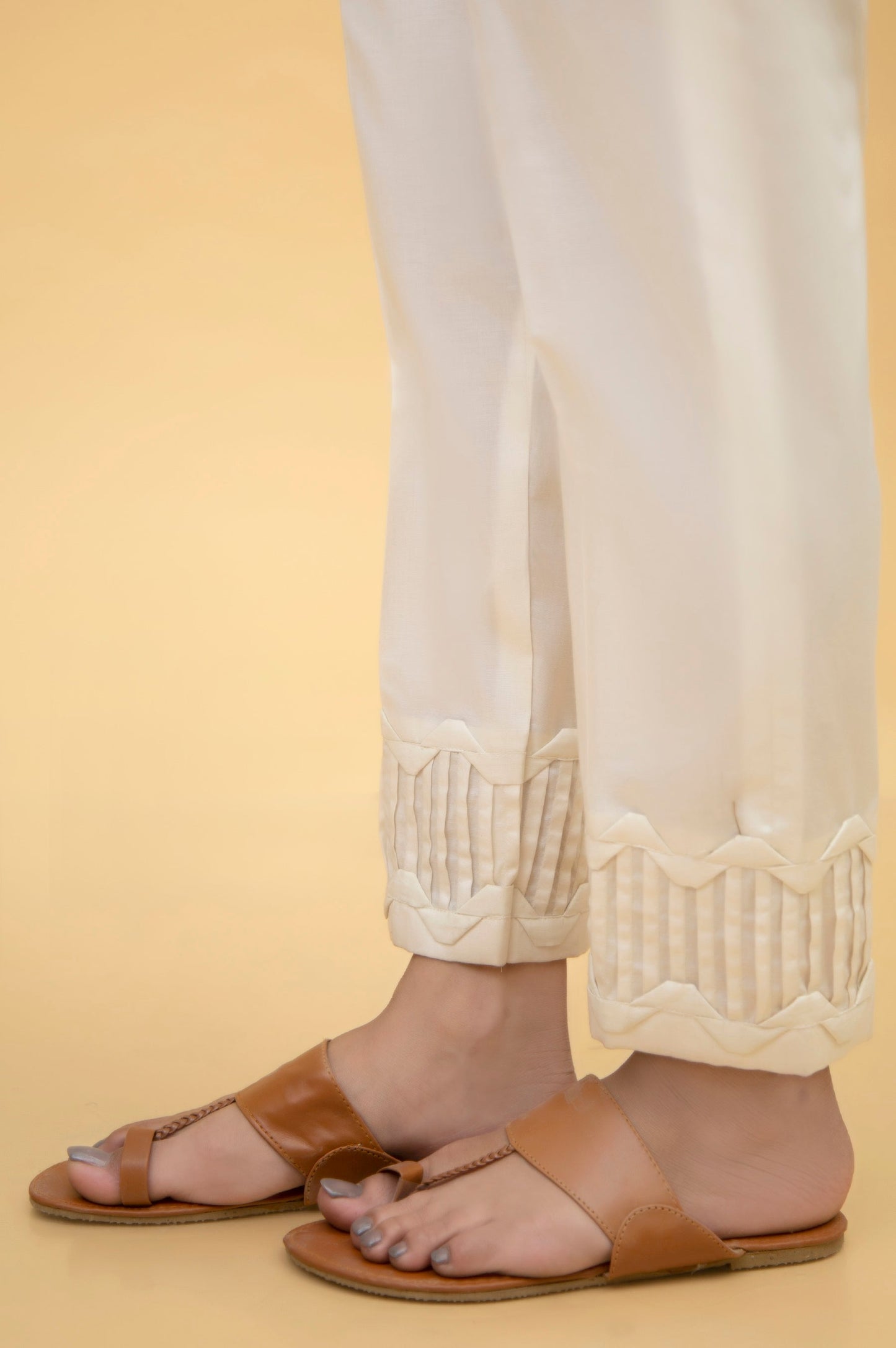 Stylized Cambric Cigarette Pants - Offwhite