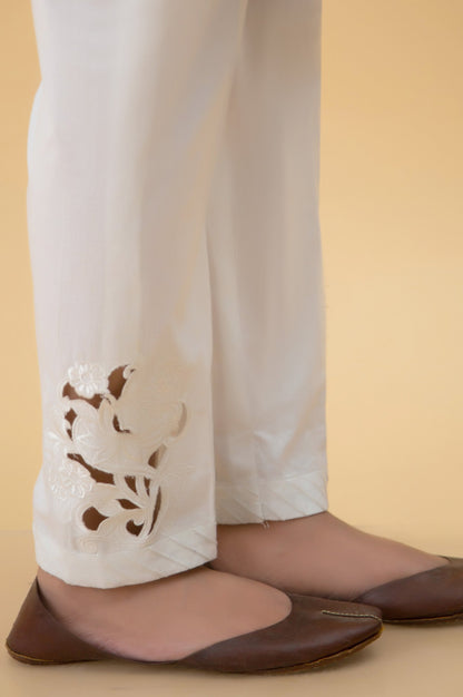 Embroidered Cambric Cigarette Pants