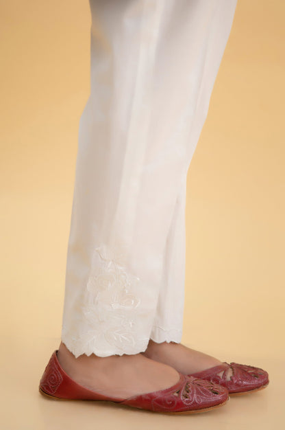 Embroidered Cambric Cigarette Pants