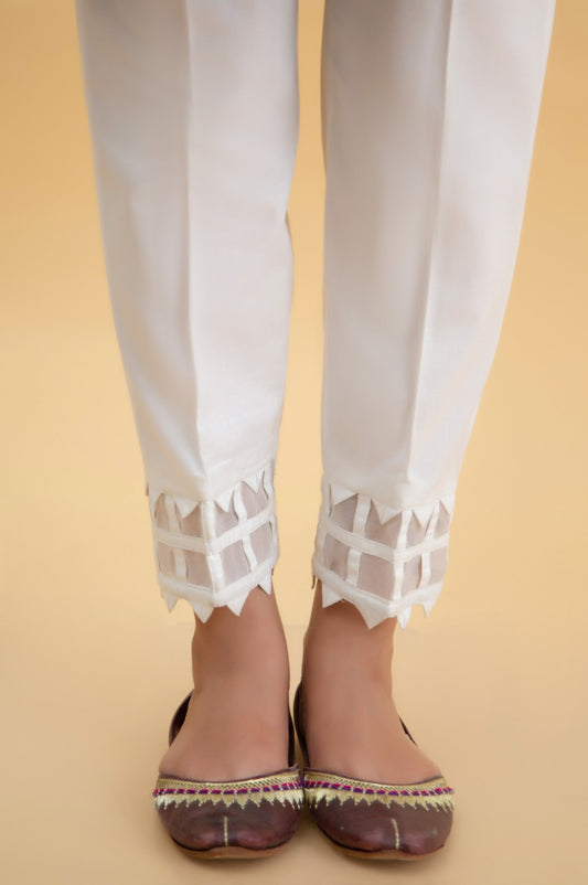 Embroidered Cambric Cigarette Pants