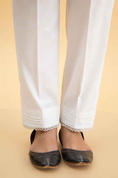 Embroidered Cambric Cigarette Pants