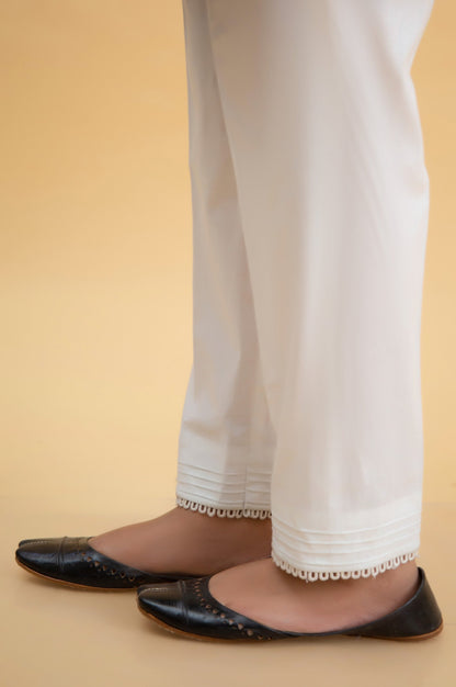 Embroidered Cambric Cigarette Pants