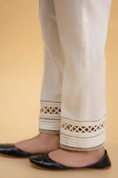 Embroidered Cambric Cigarette Pants