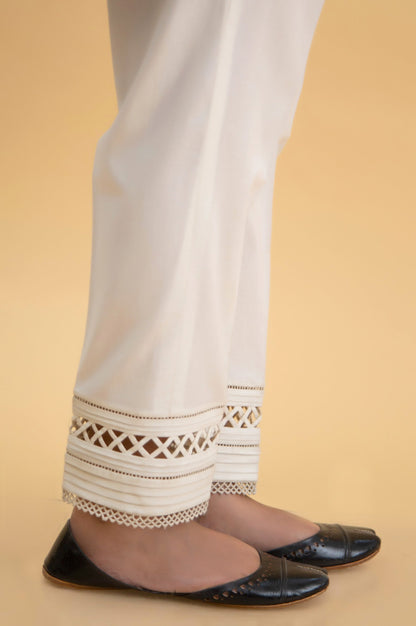 Embroidered Cambric Cigarette Pants