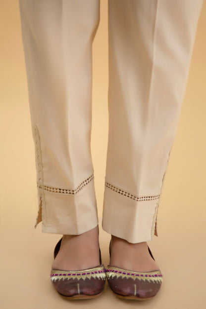 Embroidered Cambric Cigarette Pants