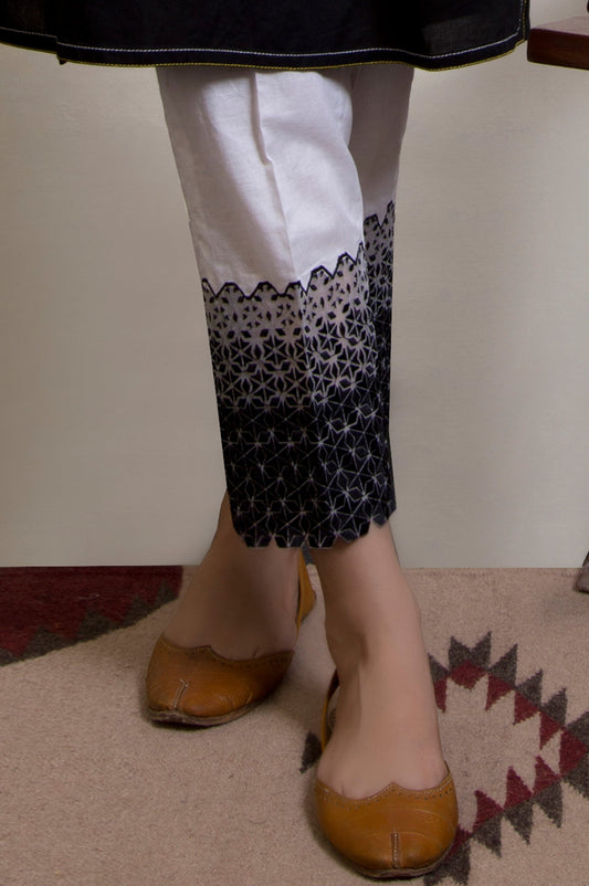 Embroidered Cambric Pants - Off White