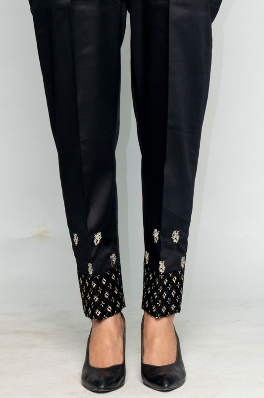 Embroidered Cigarette Pants