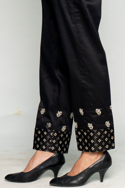 Embroidered Cigarette Pants