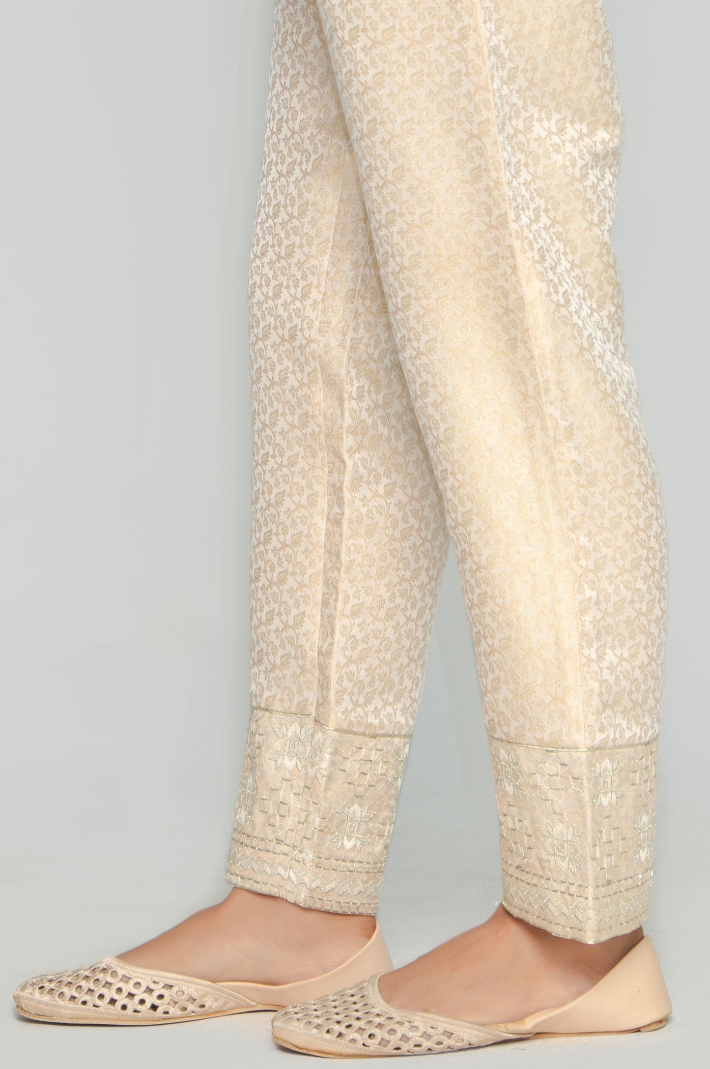 Embroidered Cigarette Pants