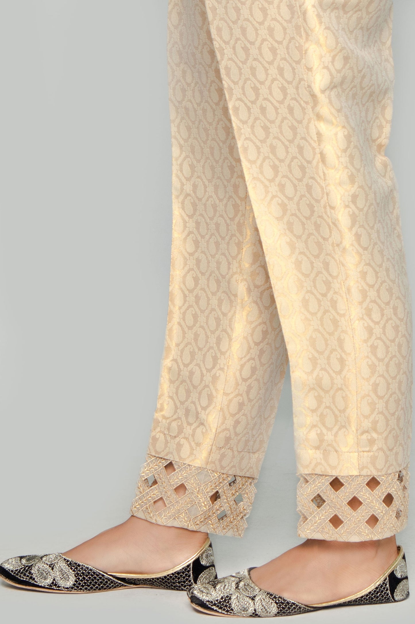 Embroidered Cigarette Pants