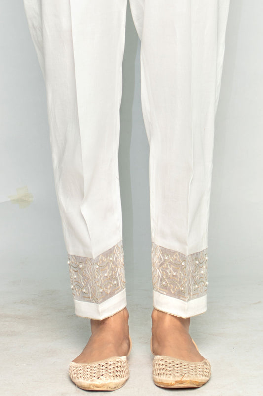 Embroidered Cigarette Pants