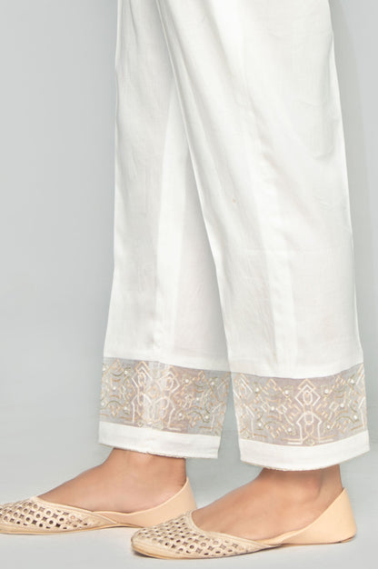 Embroidered Cigarette Pants