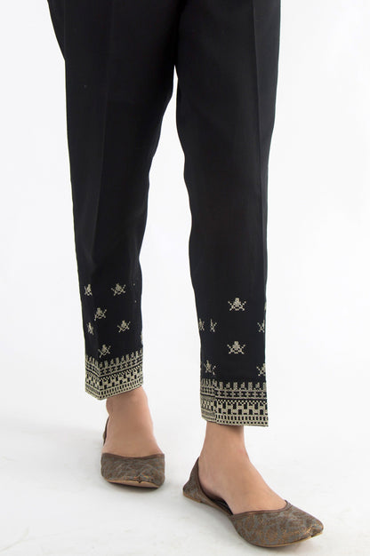Embroidered Cottel Pants - Black