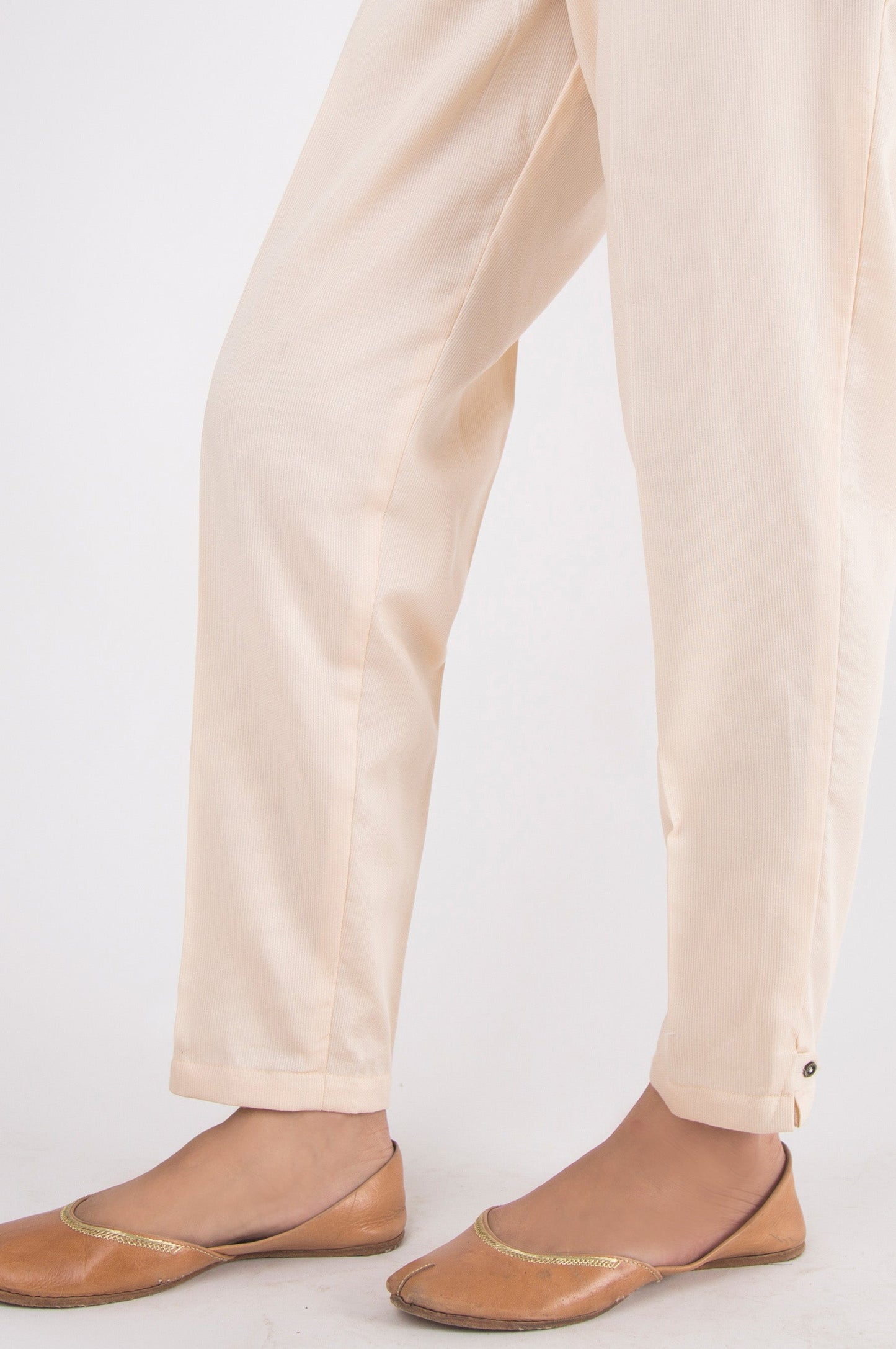 Embellished Cottel Pants - Beige