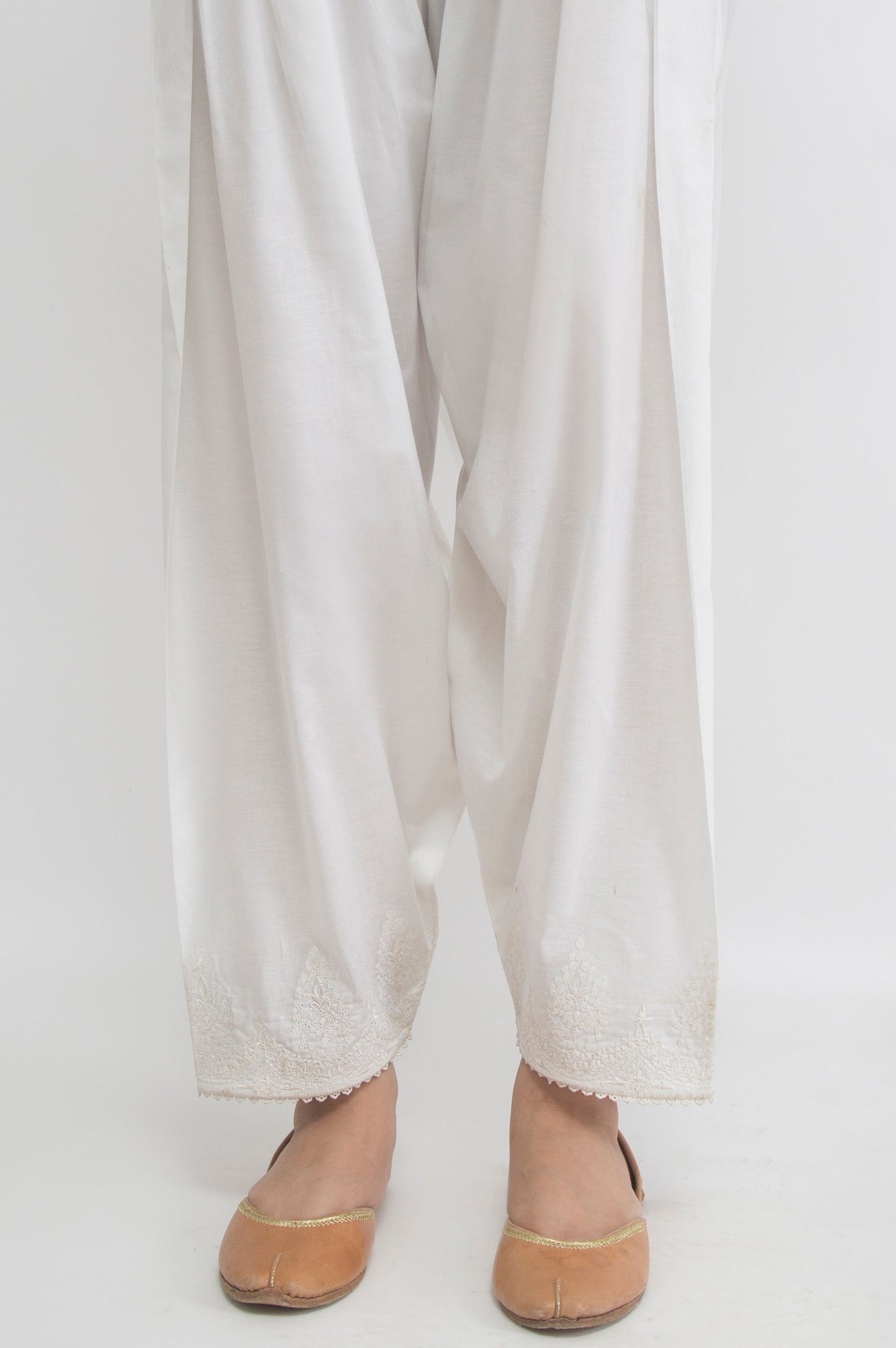 Embroidered Shalwar - White