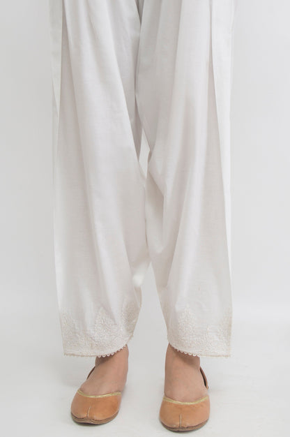 Embroidered Shalwar - White