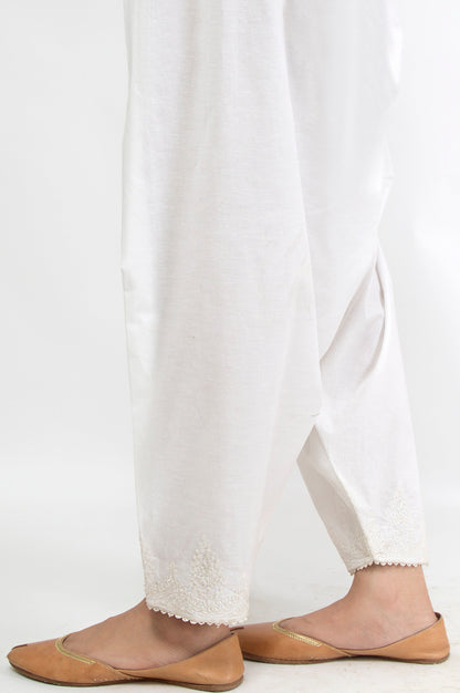 Embroidered Shalwar - White