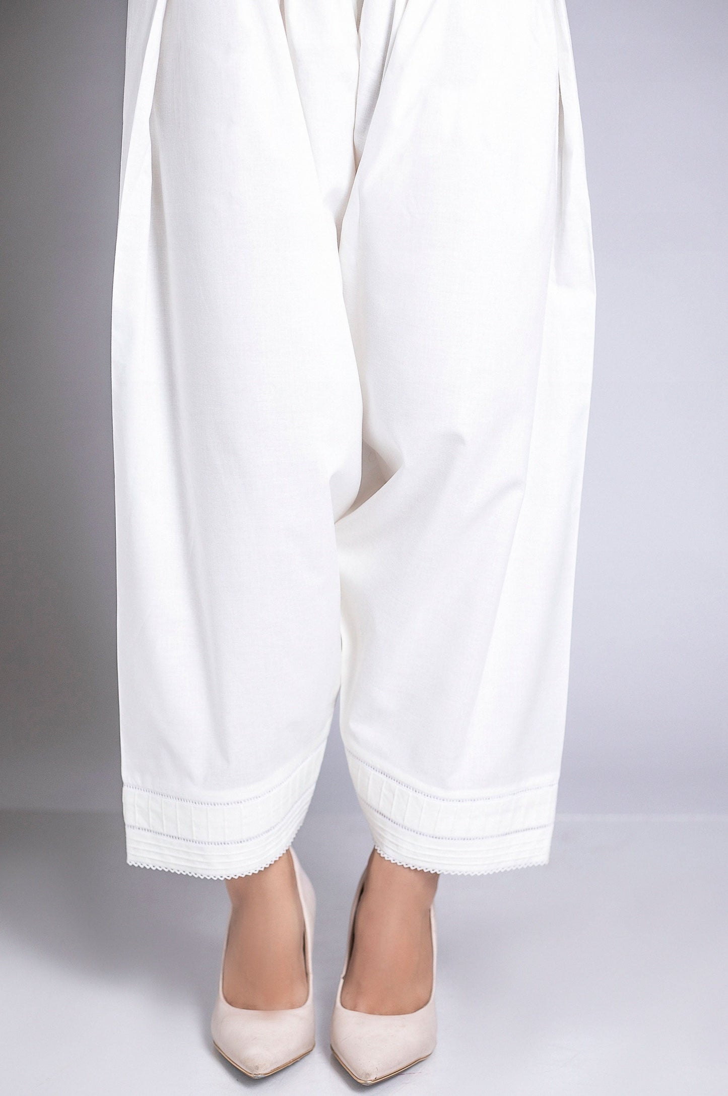 Embellished Shalwars - Off-White