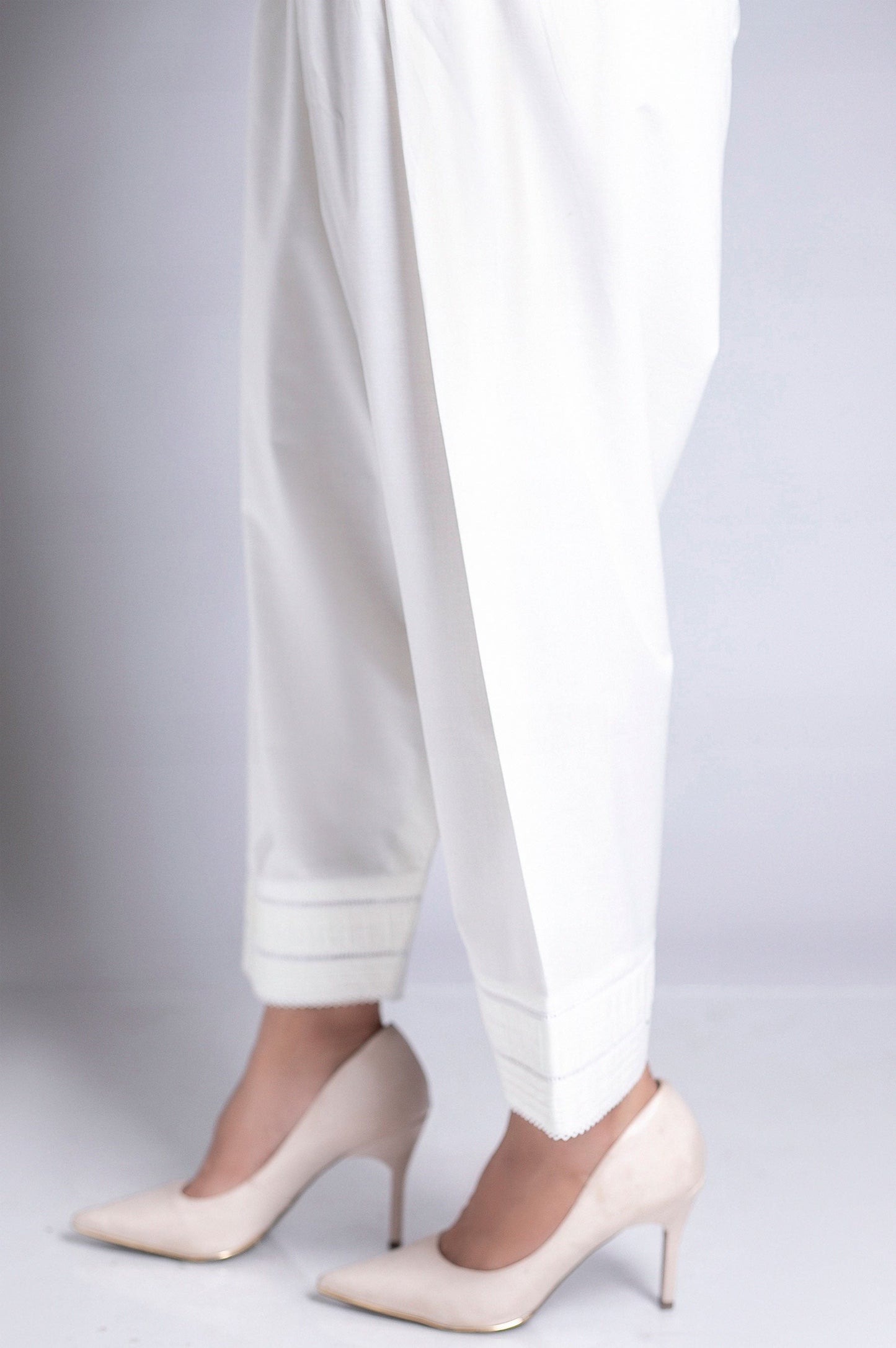 Embellished Shalwars - Off-White