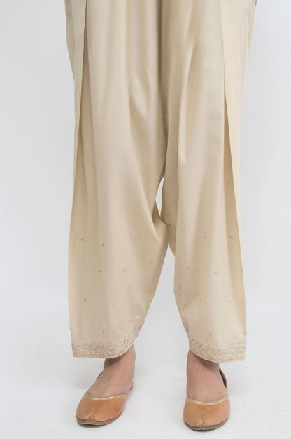 Embroidered Shalwar - Beige