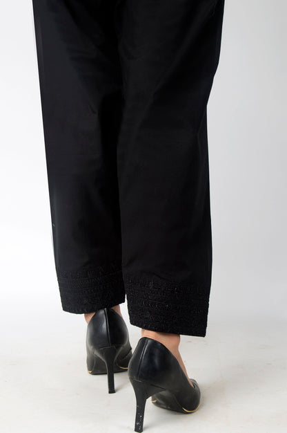 Embroidered Cambric Shalwar - Black