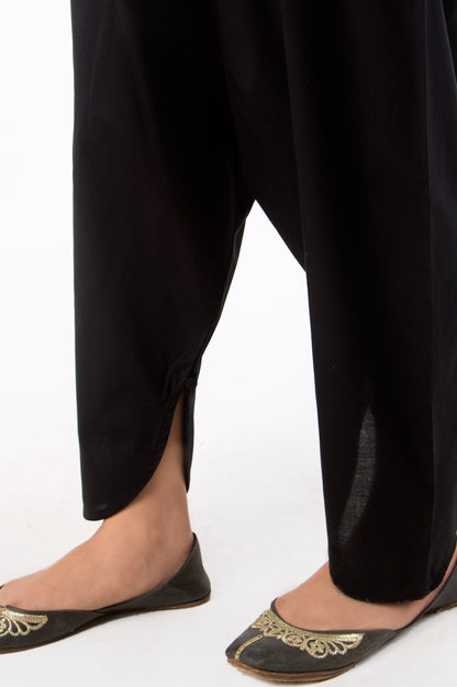 Embellished Cambric Shalwar - Black