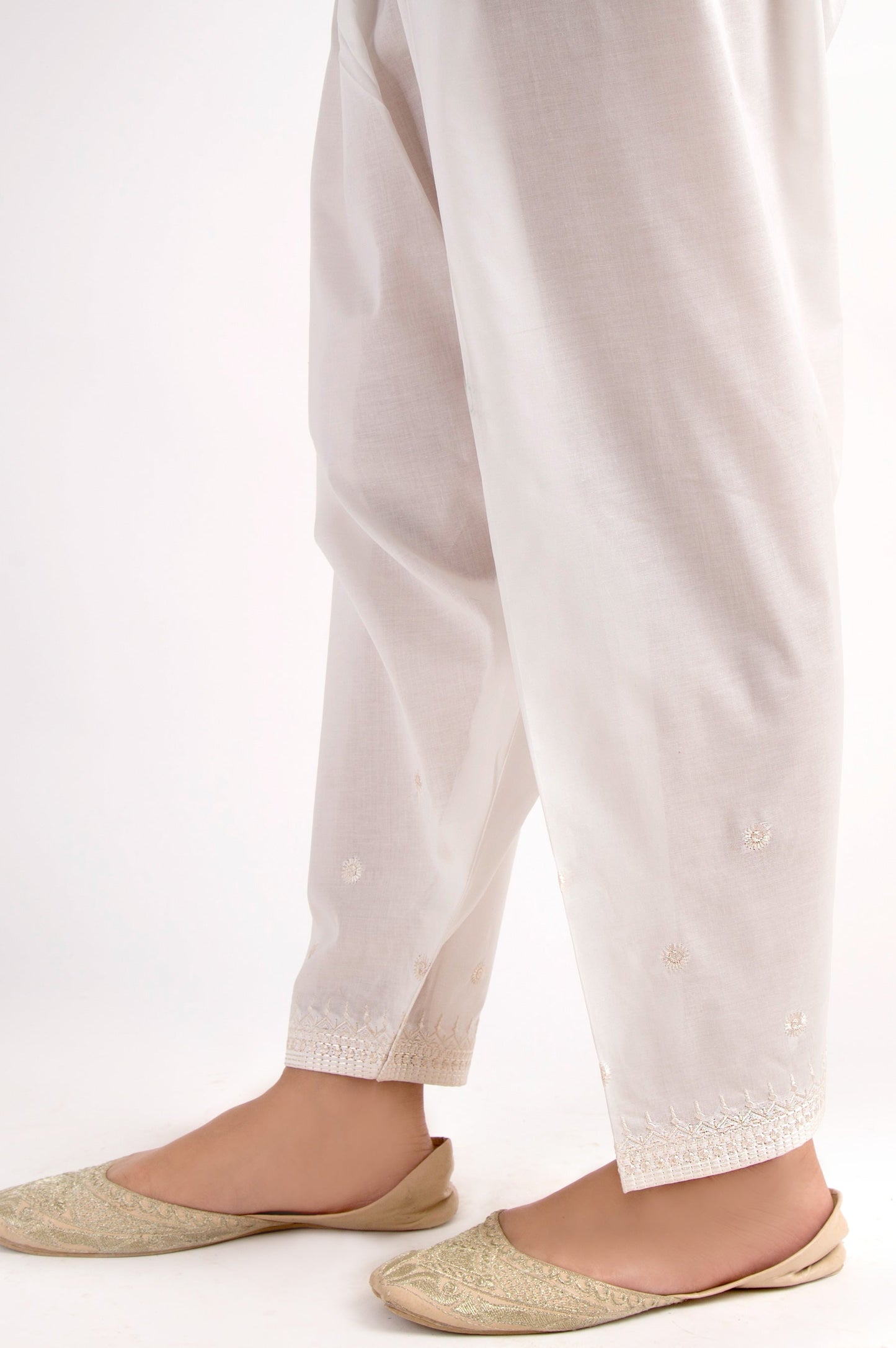 Embroidered Shalwar - Off-White
