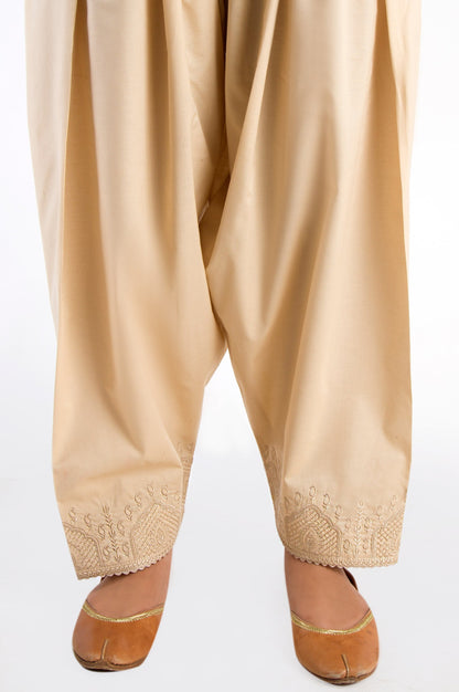Embroidered Shalwar  - Beige