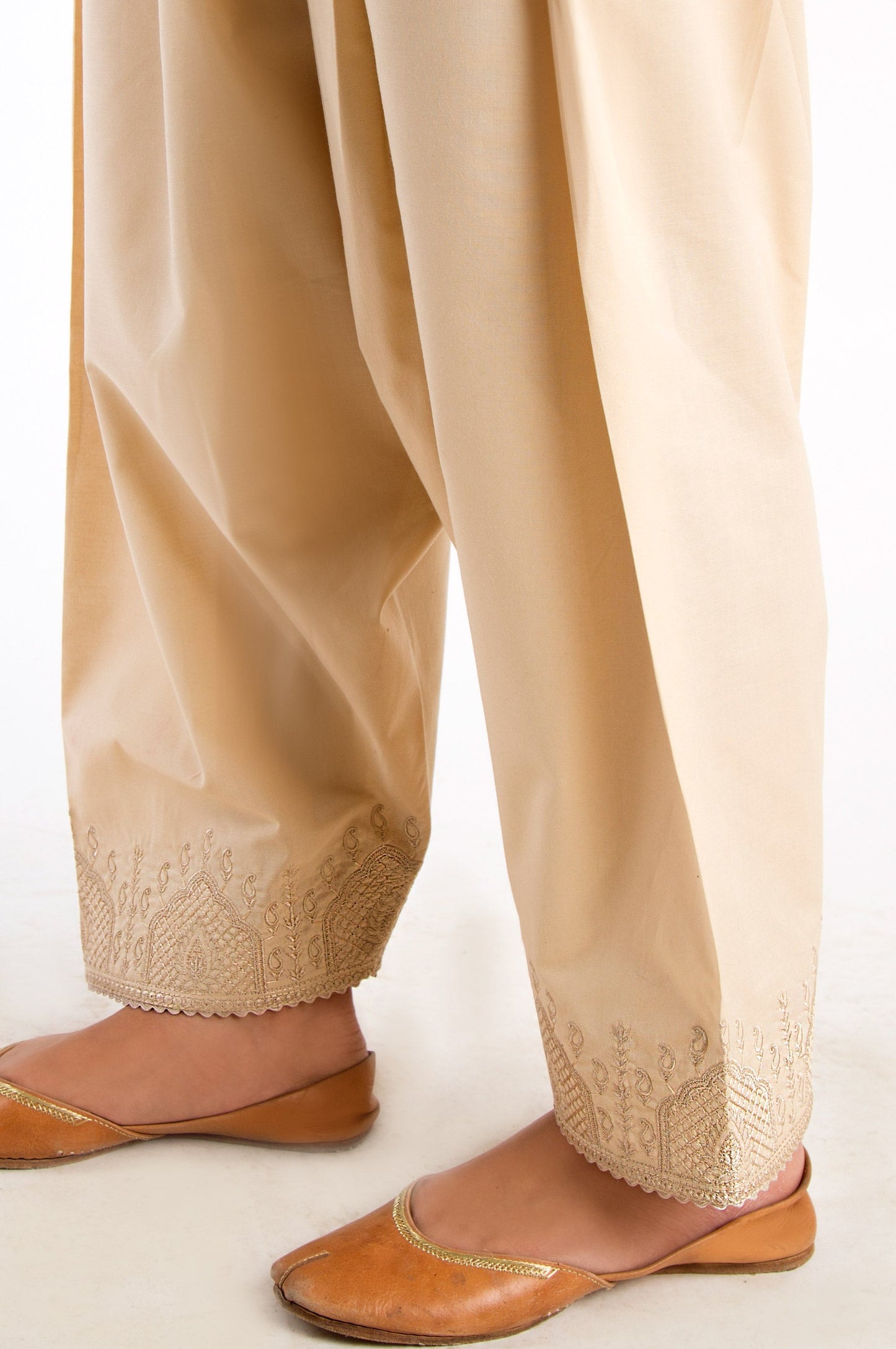 Embroidered Shalwar  - Beige