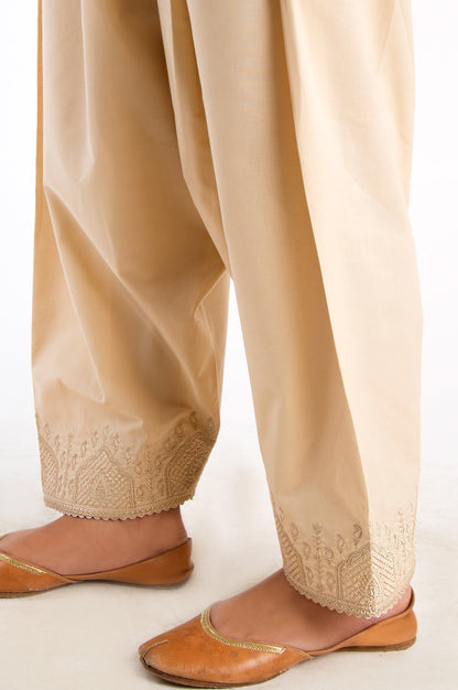 Embroidered Shalwar  - Beige