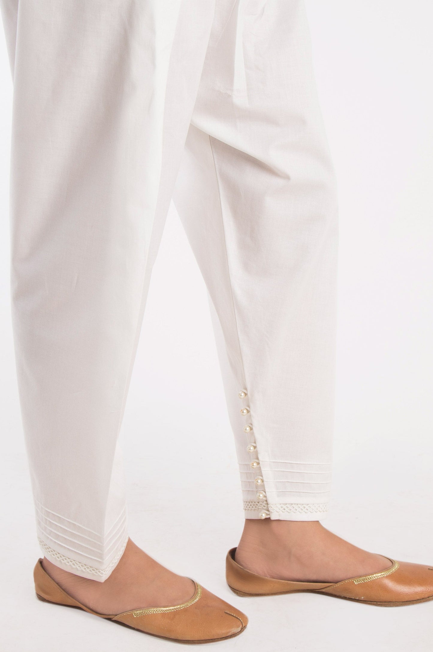 Embroidered Shalwar  - White