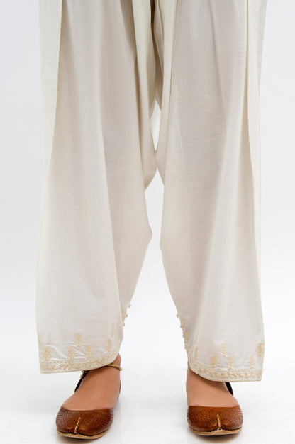 Embroidered Shalwar  - Off-White