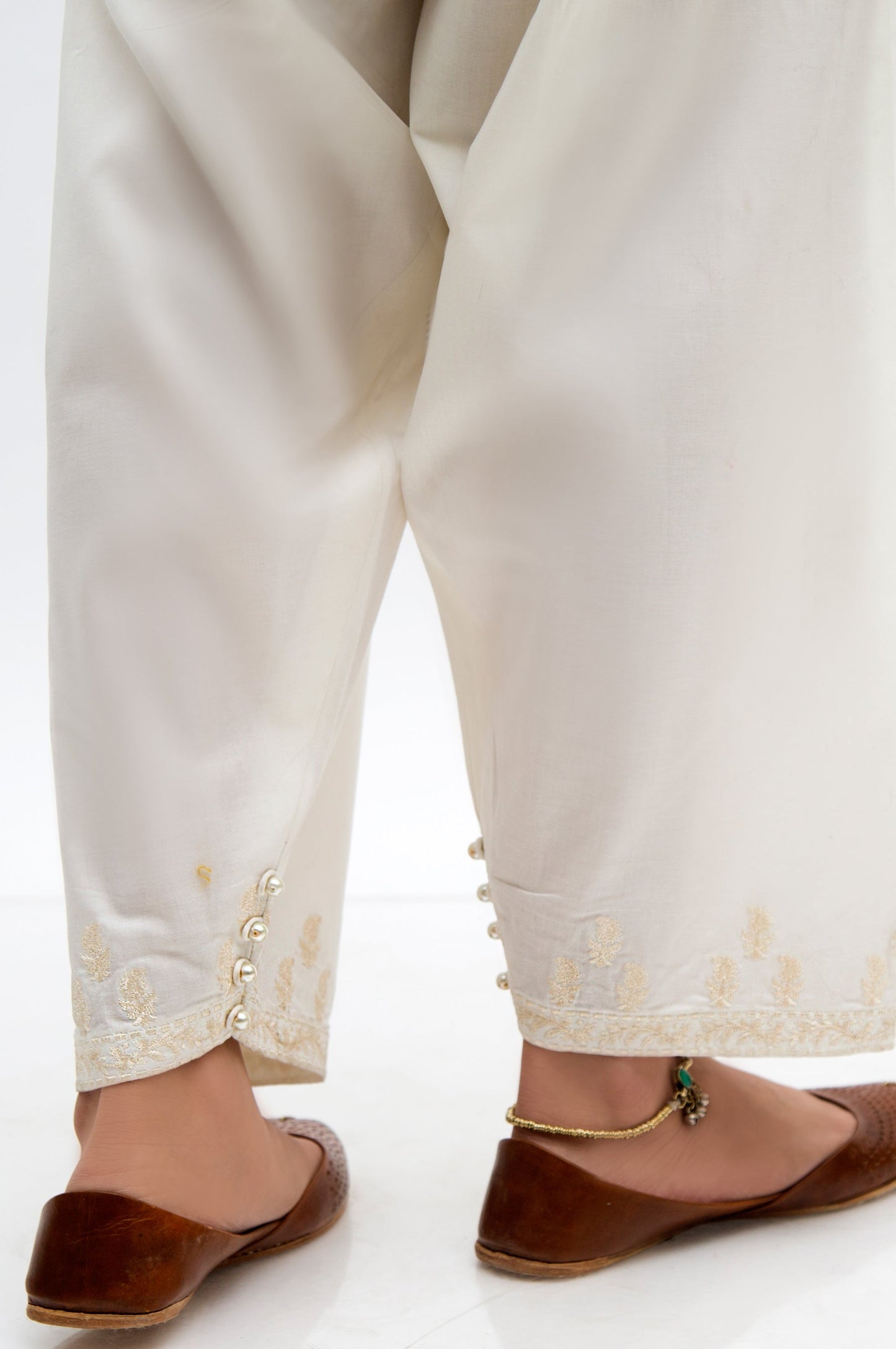 Embroidered Shalwar  - Off-White