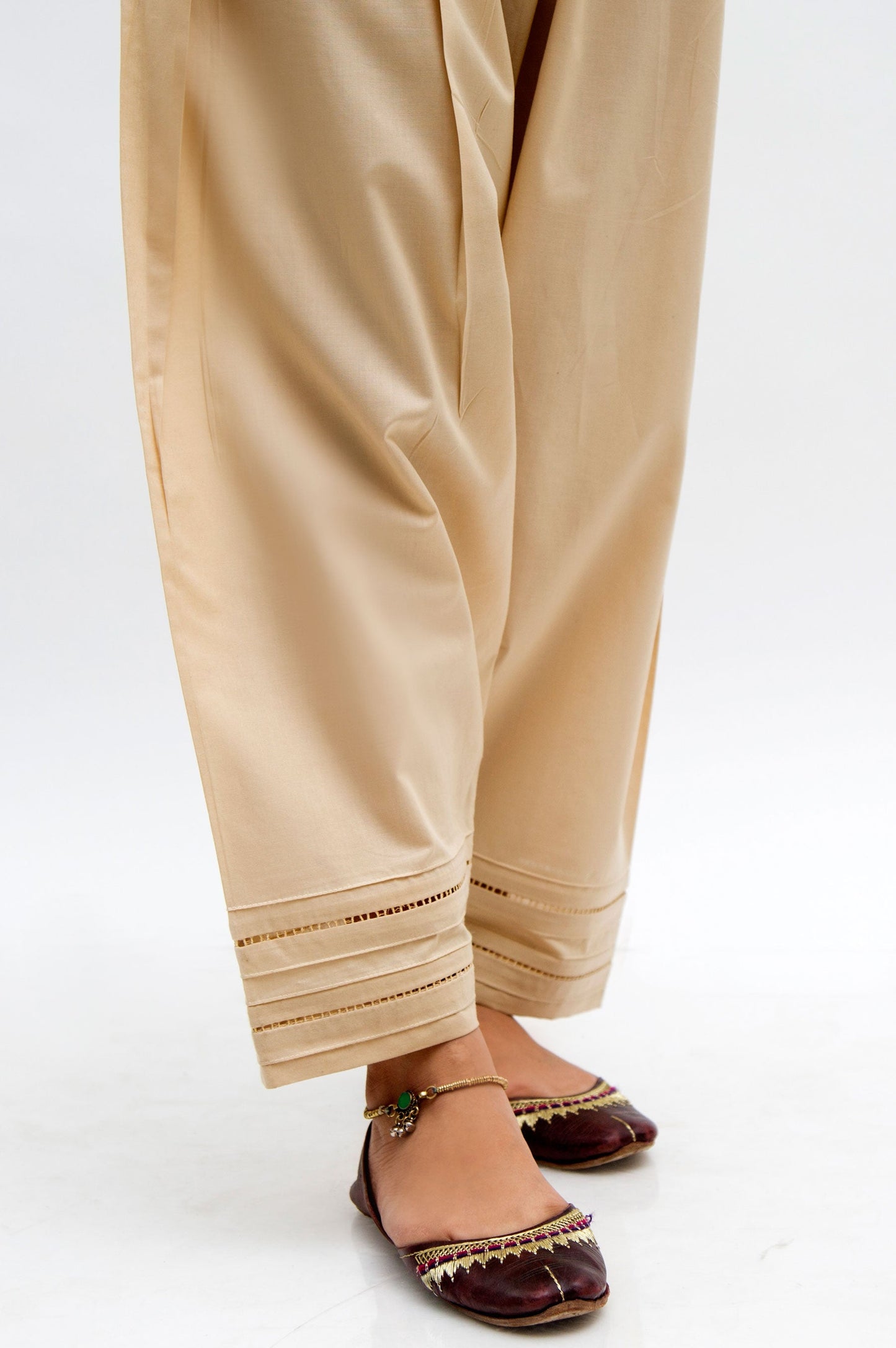 Embellished Shalwar  - Beige