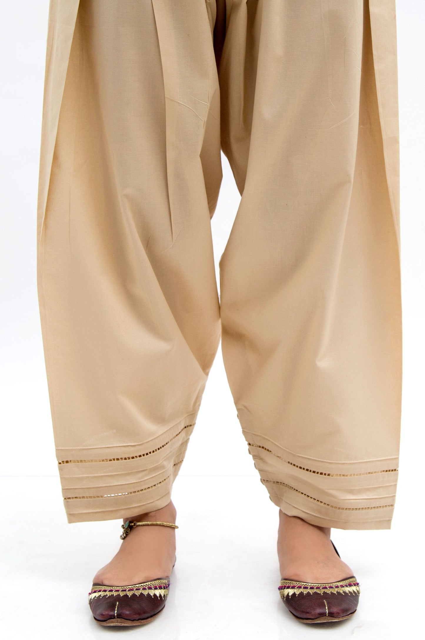 Embellished Shalwar  - Beige